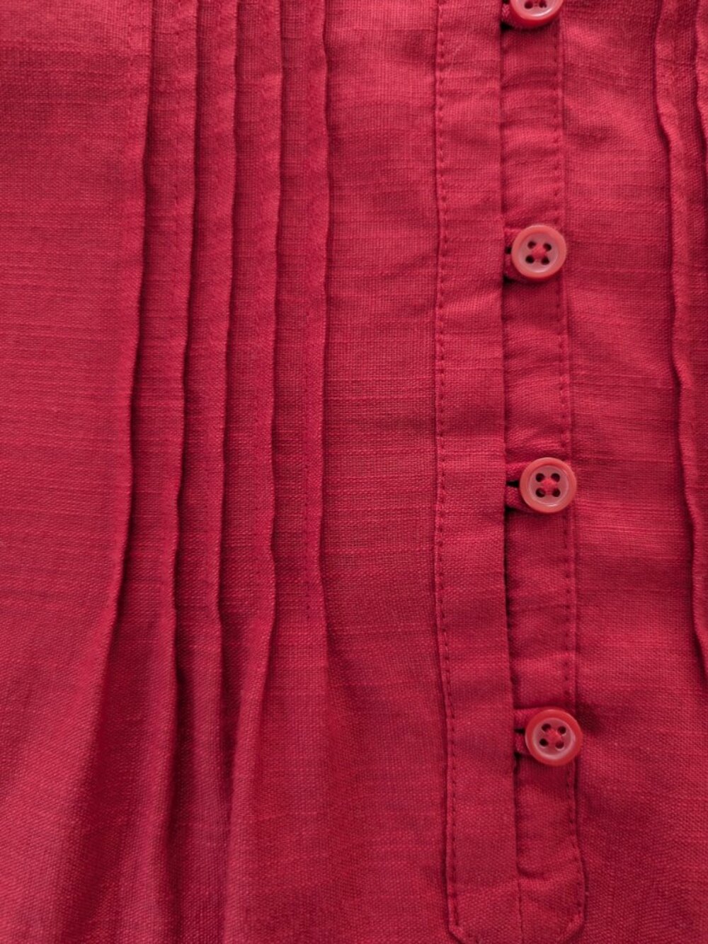 Talbots Red Linen Cotton Blend Embroidered Shift Dress Size 10 - Picture 10 of 11